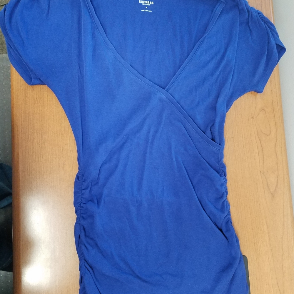 Express Sexy Basic Med blue top.